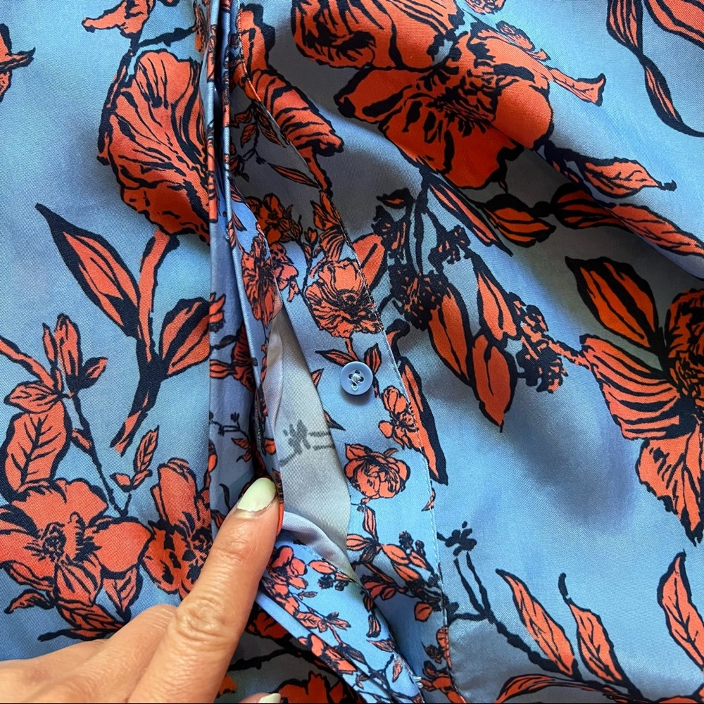 Alice + Olivia Floral-print Cupro Mini Shirt Dress - Picture 9 of 9